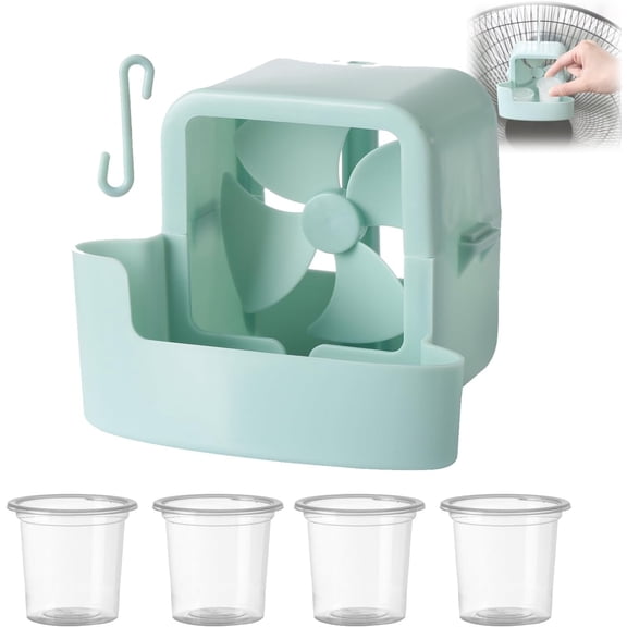 Hanging Fan Cooler with 4 Reusable Ice Cups, No-Drill Ice Box Fan Cooler with Hook, Energy-Saving Evaporative Air Cooler for Home, Office, Apartment, Patio & Outdoor Tent