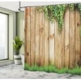 thumbnail image 5 of Ambesonne Rustic Shower Curtain, Wooden Garden Fence, 69"Wx84"L, Green Brown, 5 of 5