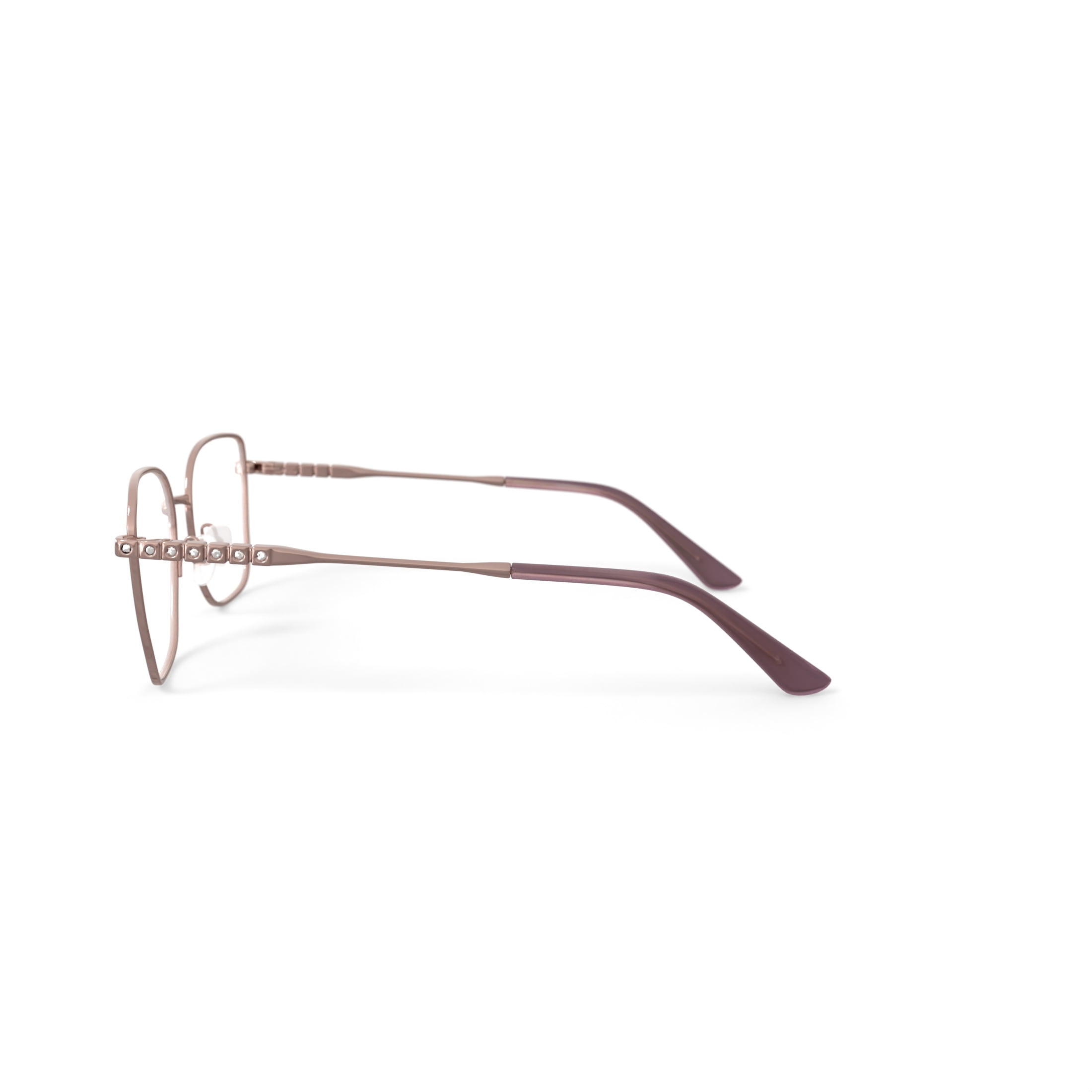 Luxe Women's WLO470 Square Prescription Eyeglasses with Case, Rose Gold