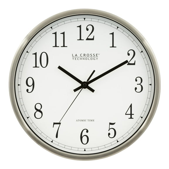 La Crosse Technology Wt-3126b 12" Stainless Steel Atomic Wall Clock