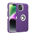 thumbnail image 2 of Hotpom for iPhone 13/ iPhone 14 Case with 2 Pack Privacy Screen Protector Shockproof/ Drop Proof Protection Women Men universal Phone Cover, Purple/ White, 2 of 6