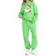 thumbnail image 4 of Conjunto de sudadera con capucha de manga larga para niños con estampado invernal y pantalones deportivos con lazo en las piernas, deportivo informal con forro polar para mayor calidez, conjunto de do, 4 of 5