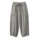 thumbnail image 4 of Pantalones de Lino Mujeres Color Sólido Cintura Elástica Pantalones de Ropa de Trabajo Casual Longitud Del Tobillo Verano, 4 of 8