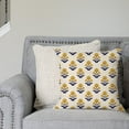 thumbnail image 5 of Block Print Throw Pillow Covers 18x18 Inch Set of 2 Yellow and Blue Vintage Boho Floral Outdoor Summer Decorations Decorative Throw Pillows Cases Covers for Home Living Room Couch Decor, 5 of 6
