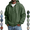 Dark Green, variant on Henley Hoodie for Men Waffle Knit Drawstring Pullover Long Sleeve Casual Loose Fit Sweatshirt Hooded Tops 2026, Navy (XL)