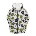 thumbnail image 3 of POLERO Zip Up Hoodie for Girls Kids Green Floral Print Oversized Long Sleeve Sweatshirt Jacket with Pockets Winter Warm Clother 11-13 Years, 3 of 7