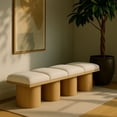 thumbnail image 2 of Meridian Furniture Pavilion Cream Boucle Fabric Bench, 2 of 8
