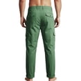 thumbnail image 7 of Mens Cotton Linen Golf Dress Pants with Cargo Pocket Classic Fit Flat Front Hidden Expandable Waist No Iron Wrinkle Free Business Casual formal Work to Weekend Big and Tall Size M-3XL Green, 7 of 7