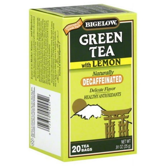 BIGELOW TEA DECAF GRN LEMON-20 BG -Pack of 6