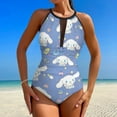 thumbnail image 2 of Cinnamoroll Women's One Piece Swimsuit High Neck Tummy Control Swimwear Bathing Suit, 2 of 7