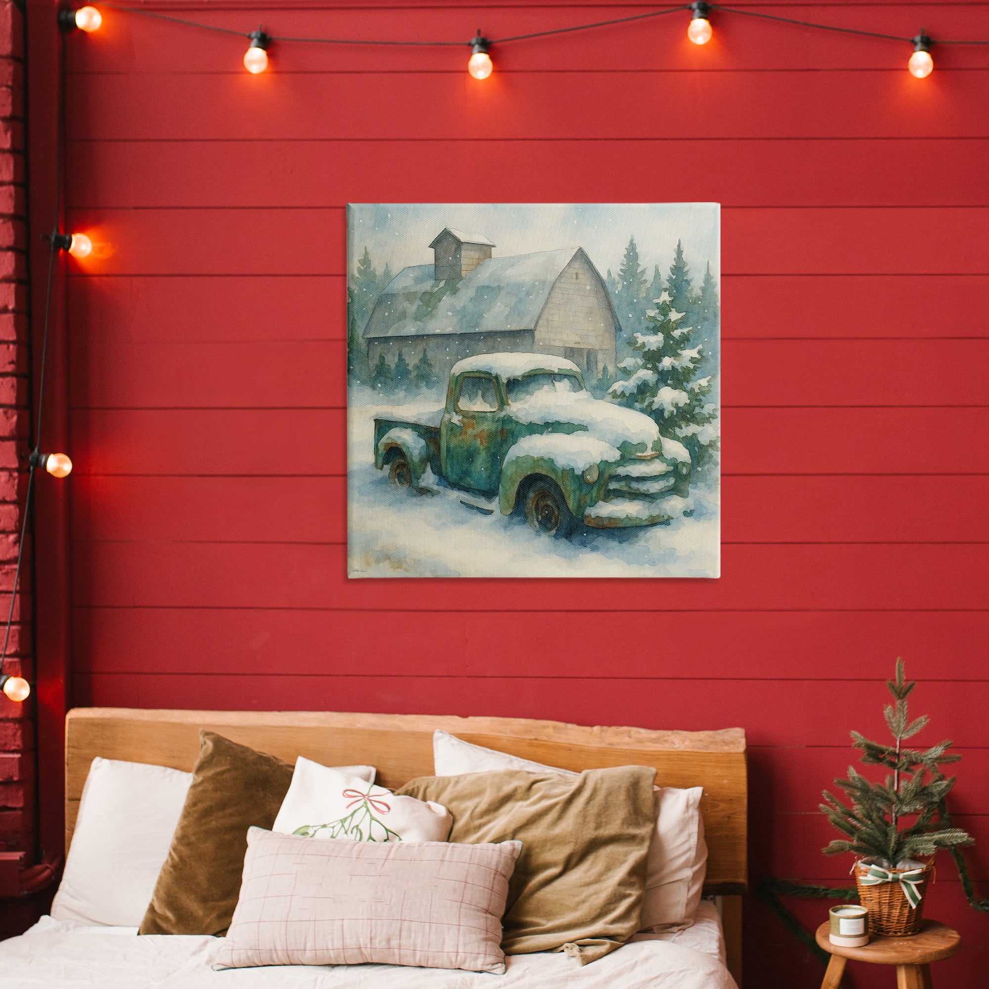 Stupell Industries Nostalgic Winter Farm Truck Canvas Wall Art, design by Antony Smith