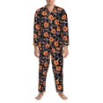 thumbnail image 3 of Fuzoiu Sunflowers Print Men's Long-Sleeved Pajama,Lounge Button Down Nightwear,Mens Notch Collar Pajama Set -XX-Large, 3 of 7