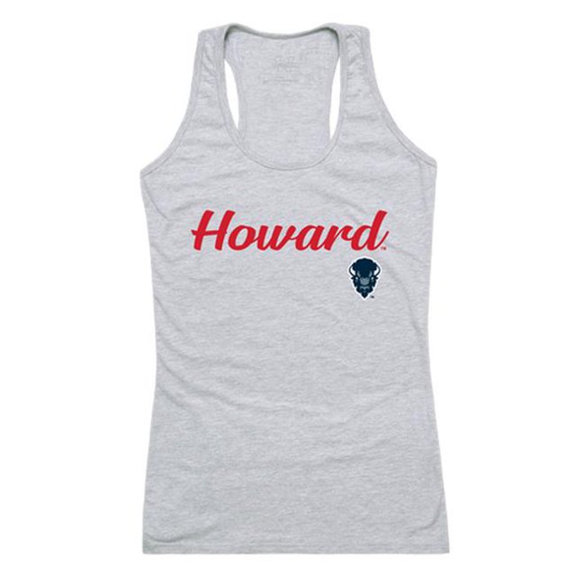 W Republic 557-171-HGY-01 Howard University Womens Script Tank Top, Heather Gray - Small