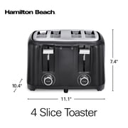 Hamilton Beach 4-Slice Toaster with Extra-Wide Slots, Toast Boost, and Removable Crumb Tray, Black