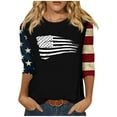 thumbnail image 2 of Aloohaidyvio 3/4 Sleeve Shirts for Women,3/4 Sleeve Patriotic Shirts for Women Dressy Tunic Tops Round Neck Loose Fit Pullover Blouses & Basic Tees, 2 of 5