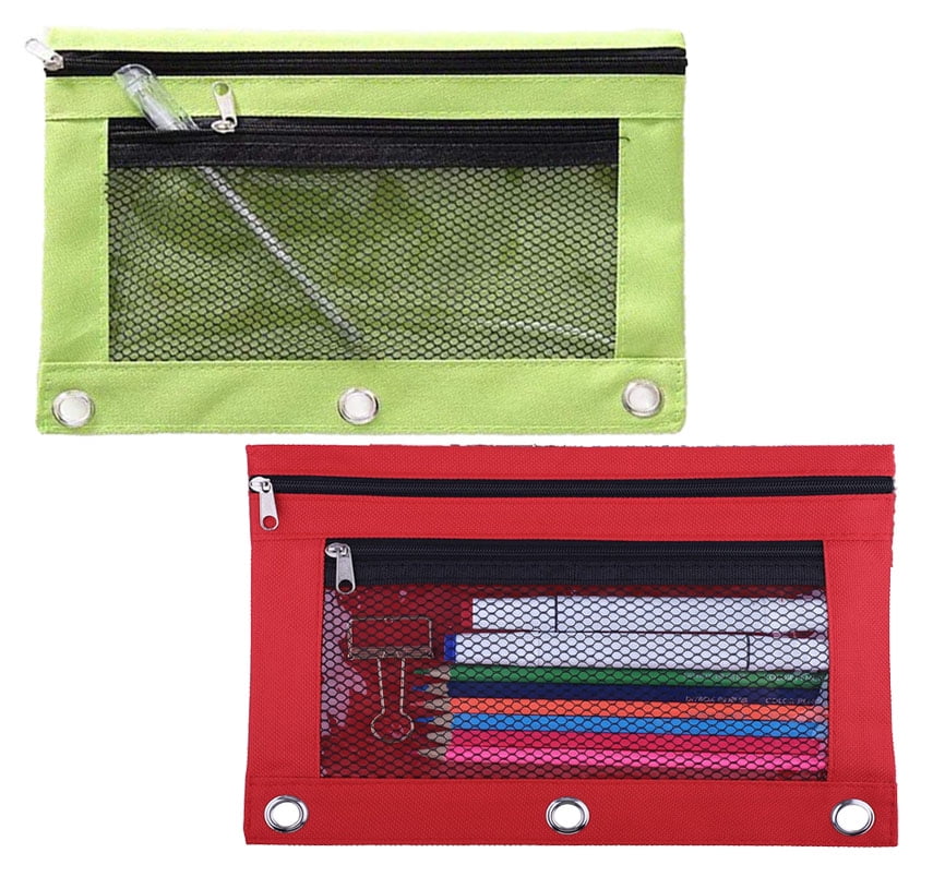 Binder Pencil Pouch for 3 Ring Binder, 2 Pack 3 Ring Binder Pencil
