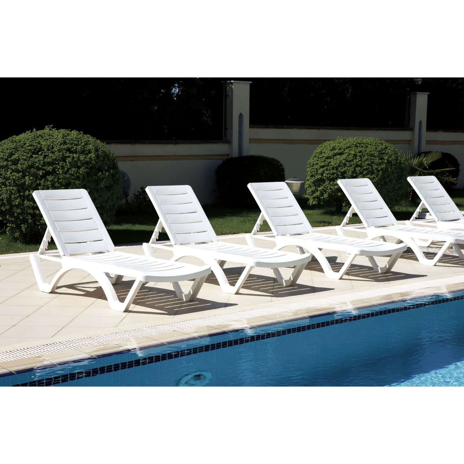 Compamia Aqua Modern Resin Pool Chaise Lounge in White Finish - image 4 of 9