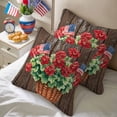 thumbnail image 2 of 2 Pack Outdoor Waterproof Throw Pillows,Vintage Watercolor Patriotic Flowers Decorative Square Pillow Case Patio Pillows for Chair Couch Sofa 16x16in, 2 of 9
