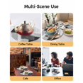 thumbnail image 2 of 15 Inch Round Placemats Set of 4, Black Abstract Non Slip Heat Insulation PP Table Mats, Grey Geometric Oil Painting Vintage Ombre Washable Place Mats for Kitchen Dining Party Table Decor, 2 of 7