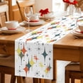 thumbnail image 5 of Colorful Diamond Table Runner 120 Inches Long Farmhouse Dress Scarves, Modern Geometric Middle Century White Dining Tablerunner for Coffee Table/Kitchen Island/Party Décor, 13" x 120", 5 of 8