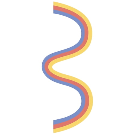 Abstract and Aesthetic Background of Rainbow Artwork Design for Living Room Vinyl Wall Decal - Wavy Design of a Beautiful and Colorful Rainbow for Relaxing Wall Decoration 20" x 50"
