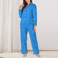 thumbnail image 2 of KLL Colorful Snake Print Women's Long Sleeve Pajamas with Pants Sleepwear Loungewear 2 Set-X-Large, 2 of 7