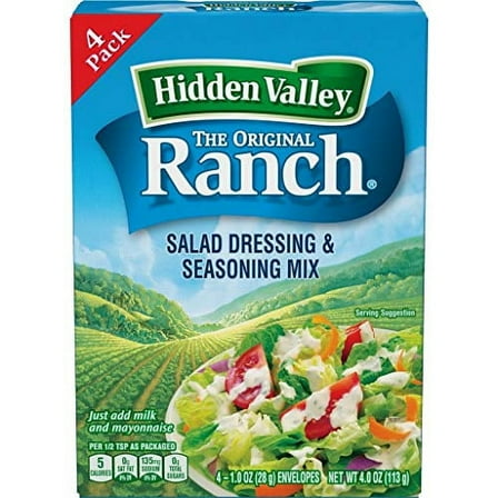 Hidden Valley Gluten Free Original Ranch Dips Mix, Gluten Free, Keto-Friendly   1 oz - (4 Packets)