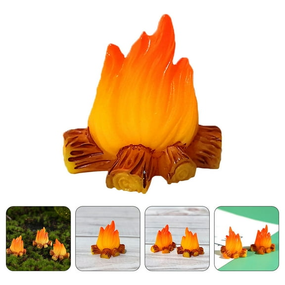 Raindrops 4 Pcs Campfire Model Fake for Fireplace Bonfire Decoration