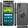 thumbnail image 2 of For Nokia C110 Tough Strong  Hybrid With Ring Stand Case Cover - Charcoal Grey, 2 of 10