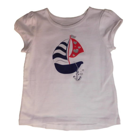Jumping Beans Infant Girls White Patriotic Sailboat T-Shirt Tee Shirt 18m