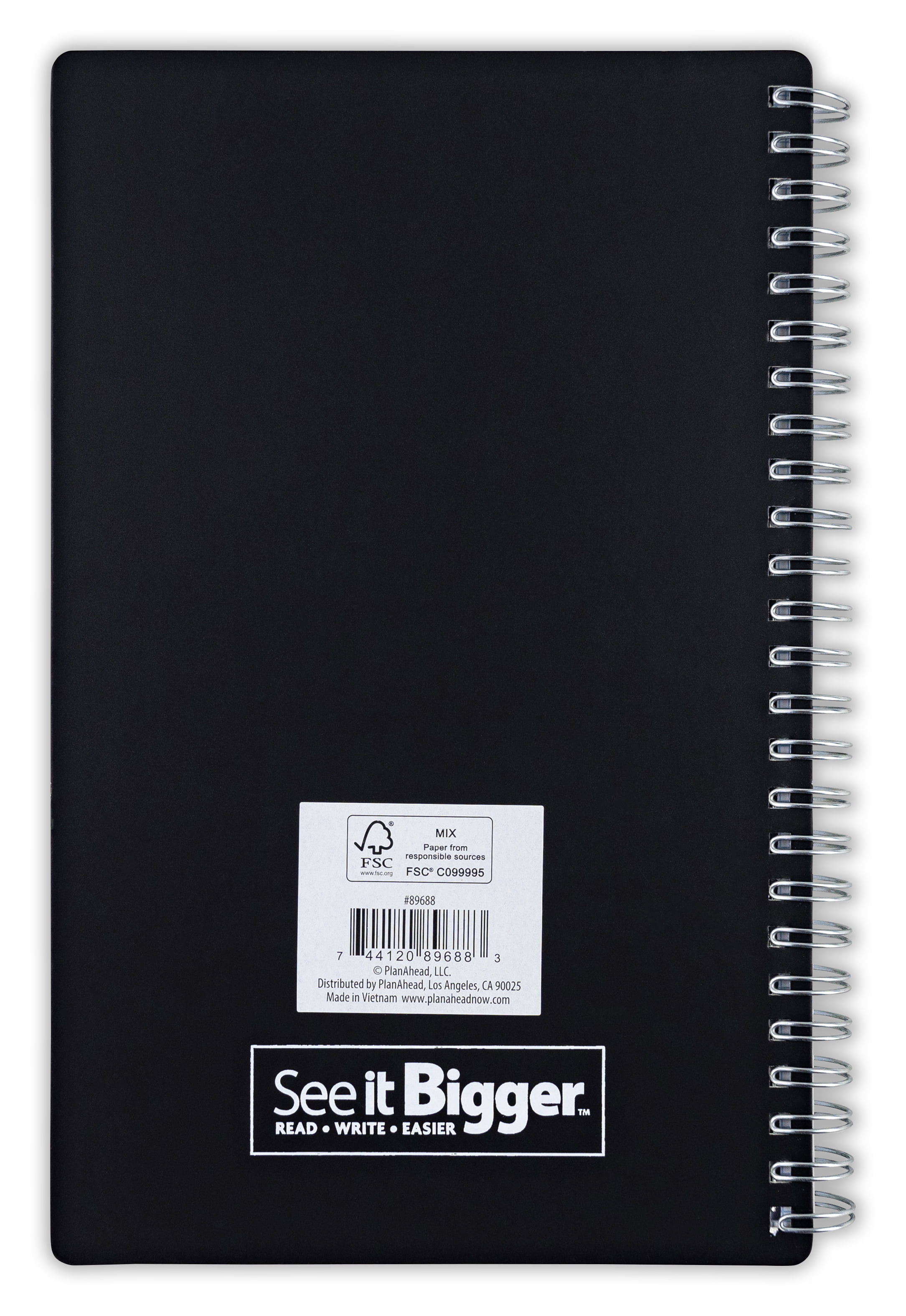 See it Bigger October 2024 - December 2025 Weekly Dated Planner (5.75"x 8.75") Black