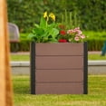 thumbnail image 1 of Durable Wood-Look Raised Garden Bed – Elevated Planter Box with Deep Root Design, Open Bottom, Space-Saving, Easy Assembly – Perfect for Vegetables, Herbs, Flowers – Size: 64x64x60cm, No Base, 1 of 7