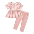 thumbnail image 5 of CARETOO Toddler Girl Casual Clothes Outfits Stripe Tops Pants Cotton Fabric 2pcs 2T 5T Girl Clothing, 5 of 11