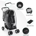 thumbnail image 4 of Pefilos 4 Wheel Pet Stroller for Cat and Dog, Foldable Carrier Strolling Cart with Removable Liner, Storage Baske, Puppy Stroller, Black, 4 of 8