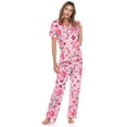 thumbnail image 1 of White Mark Women's Tropical Short Sleeve Button-Down Pajama Set, 1 of 6