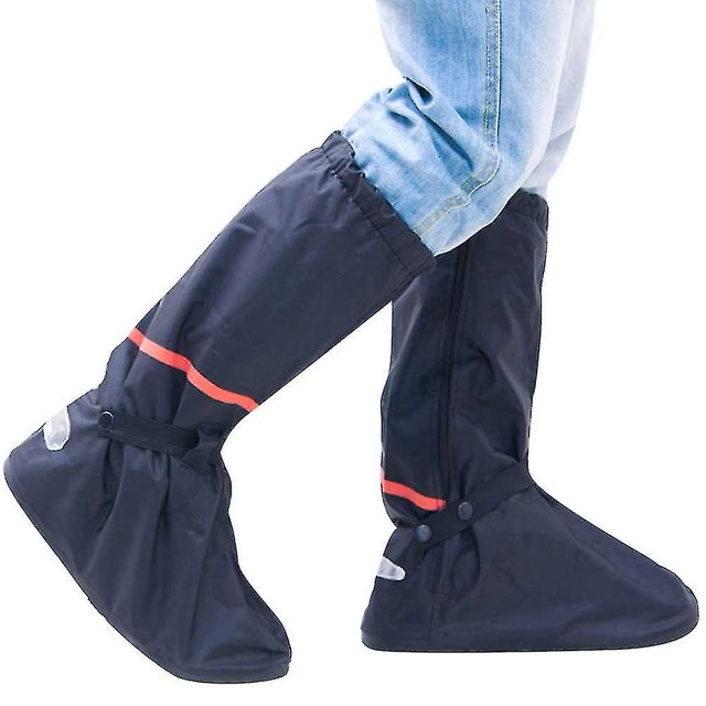 Cubrezapatos impermeables Botas altas reutilizables Chanclos Cubrezapatos para lluvia (negro) kaili Sencillez