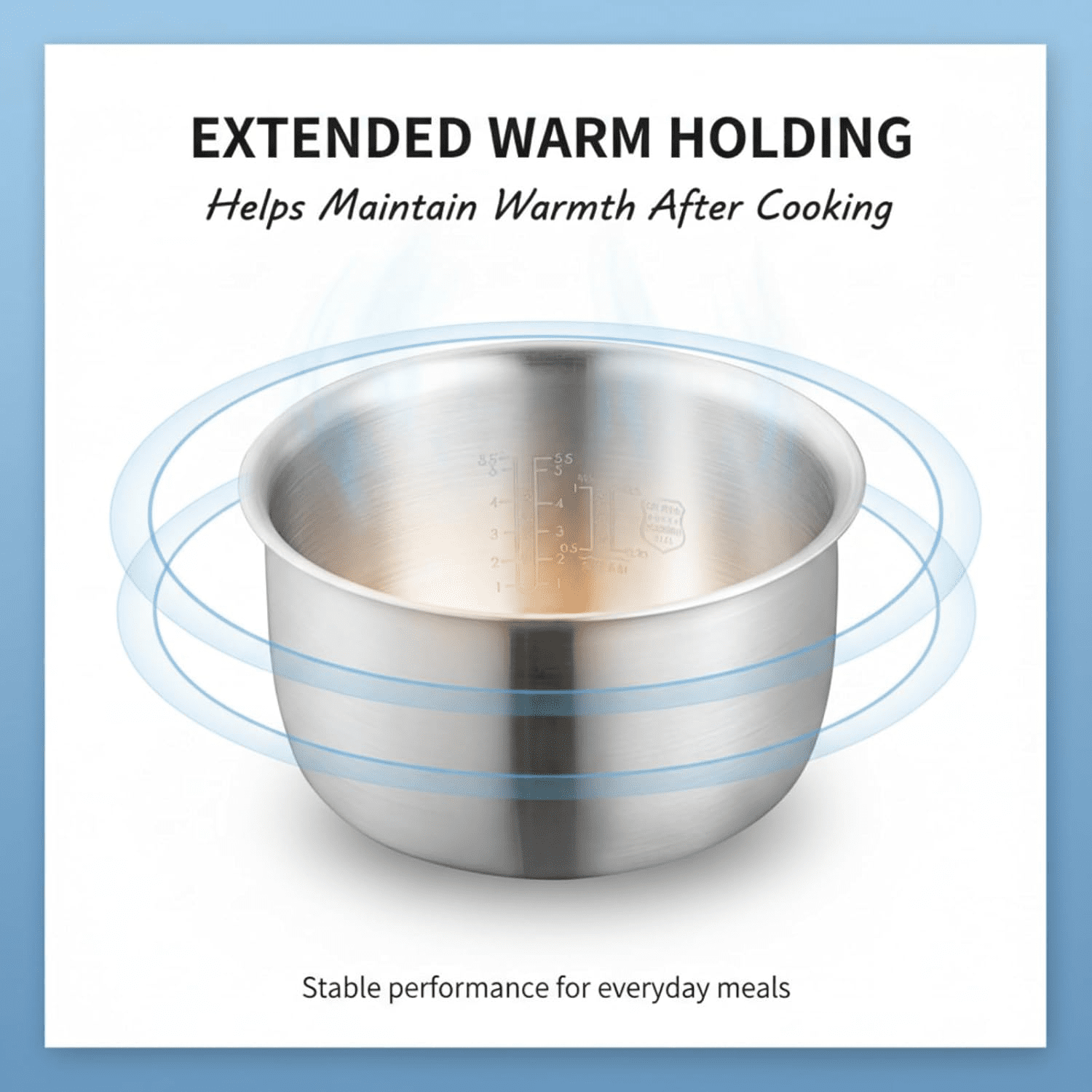 316 Stainless Steel Inner Pot Compatible with Tiger JBV-10CU Rice Cooker, 3L 5.5 Cup Replacement Inner Bowl, Stable Heating Structure for Daily Cooking Performance