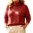 thumbnail image 3 of MexChoioe Women's Sweaters Turtleneck Sparkly Glitter Long Sleeve Casual Pullover for Women, 3 of 4