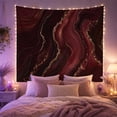 thumbnail image 2 of Abstract Geode in Burgundy and Gold with Dark Fluid Motion, Moody Abstract for Art Lovers, Elegant Home Decor Art, Holiday Gift, Tapestry Wall Hanging for Bedroom and Living Room, 2 of 7