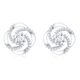 thumbnail image 2 of Rosec Jewels - Lab Created Diamond Stud Earrings - Swirl Earrings Ef-Vs Quality - Ready to Gift for Anniversary, 925 Sterling Silver, 2 of 6