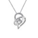 thumbnail image 4 of Collar con colgante de corazón entrelazado de plata para madre e hija, ideal como regalo para mamá y niña., 4 of 5
