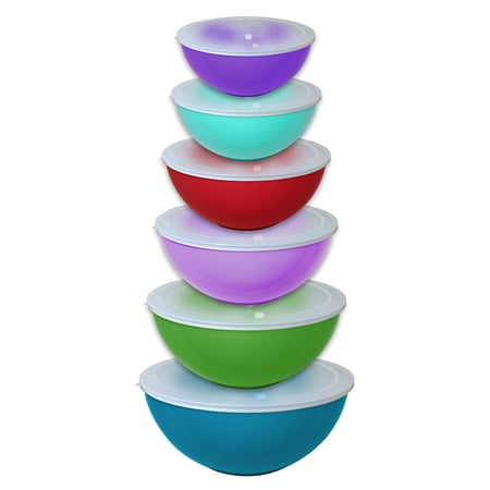 Home Gourmet Food - Gourmet Home Products 12 Piece Nested Polypropylene Mixing Bowl Food Storage Set with Lids