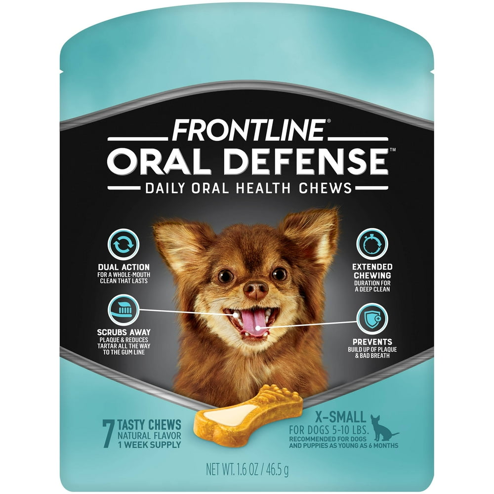 Frontline Oral Defense Dental Chews for Extra Small Dogs, 7 Chews