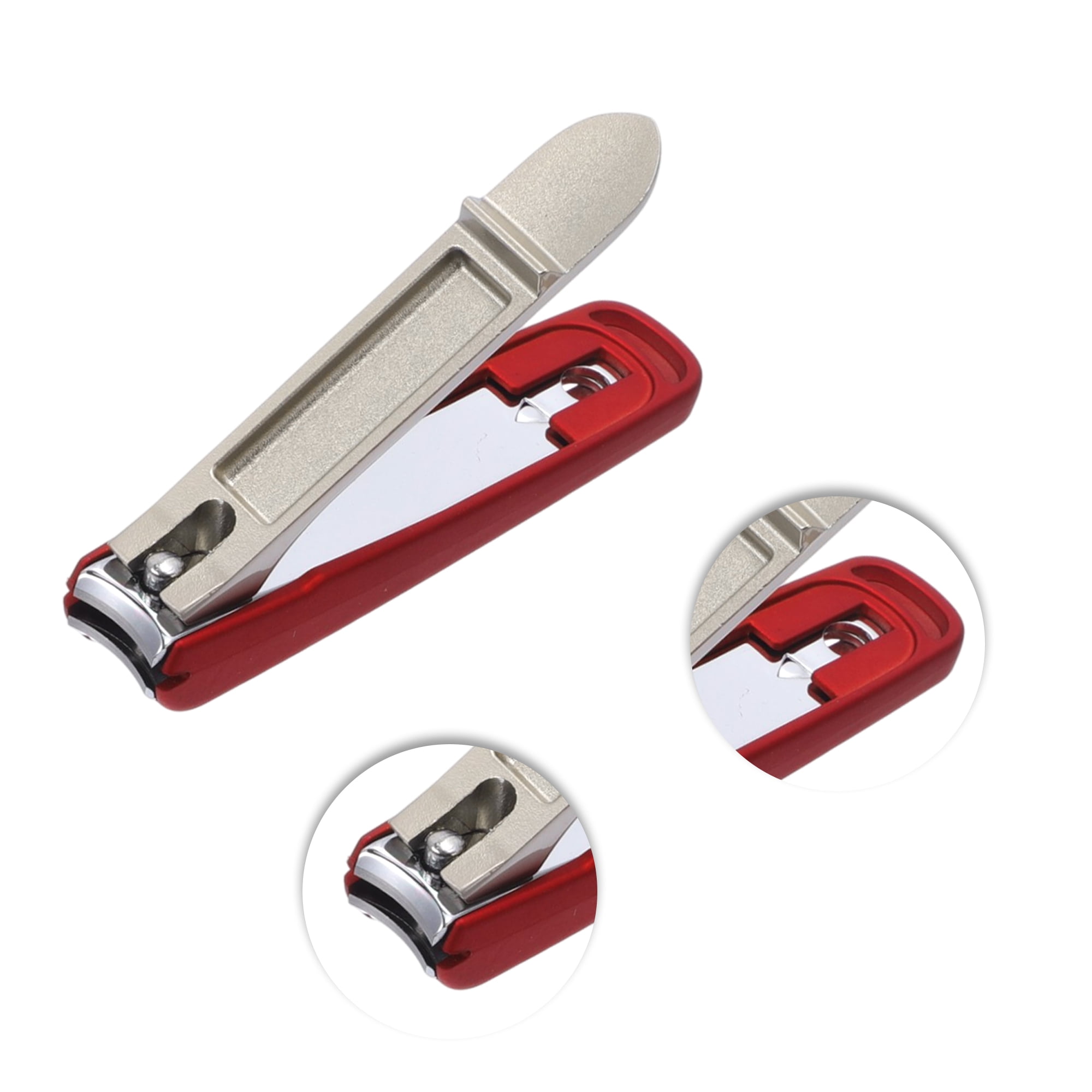 Unique Bargains Portable Splash-Proof Nail Clippers Kit 1 Set Red