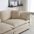 thumbnail image 2 of Beige Chenille 4 - Seater Sectional | Easy to Re - assemble for Various Needs | Relax with Cushioned Backrest and Seat, 2 of 6
