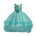 thumbnail image 1 of Vestido de cola para niños 2023 fiesta de cumpleaños niños vestido de princesa de flores para niñas boda carnaval ropa vestido de noche 8-9T (etiqueta 150) Gao Jinjia LED, 1 of 2