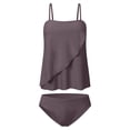 thumbnail image 4 of Strapless Tankini Swimsuits for Women 2 Piece Bandeau Blouson Swim Top with Bikini Bottom Tummy Control Bathing Suits, 4 of 7