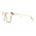 thumbnail image 6 of Womens Hipster Thick Plastic Horn Rim Blue Light Filtering Computer Glasses Beige, 6 of 8
