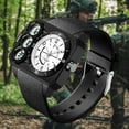 thumbnail image 4 of Findtime Big Face Watch for Men Square Large Face Cool Mens Watches with Three Time Zone Countdown Alarm LED Stopwatch Unique Cool Wristwatch, 4 of 8