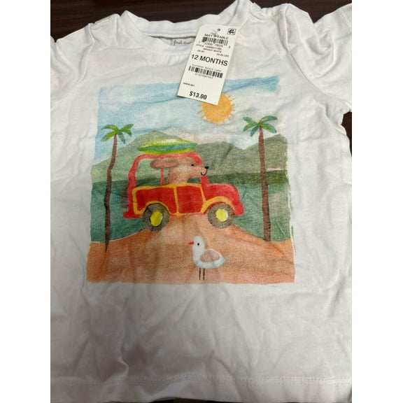 MSRP $13 First Impressions White Graphic T-Shirt Size 12 Months